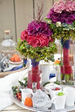 atmosphere, glass vase, Hydrangea (Genus), Lifestyle, Tischdekoration, Trend und Stil